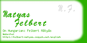 matyas felbert business card